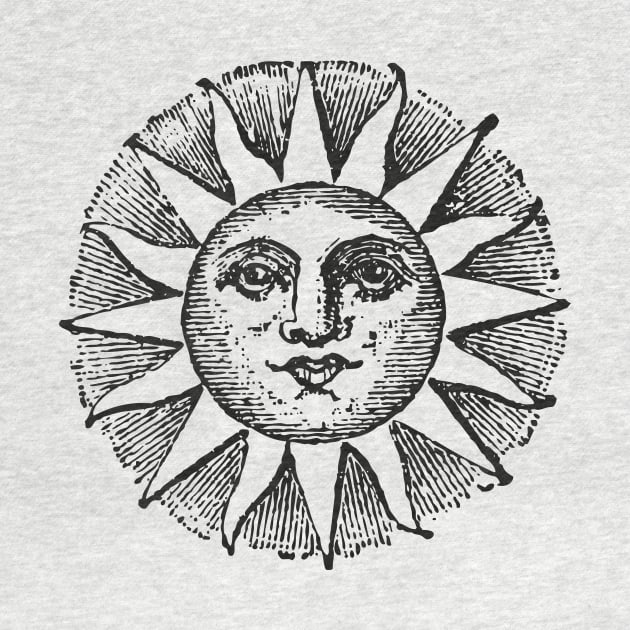 Sun Face | Sun with Face | Vintage Style Sun Illustration | by Eclectic At Heart